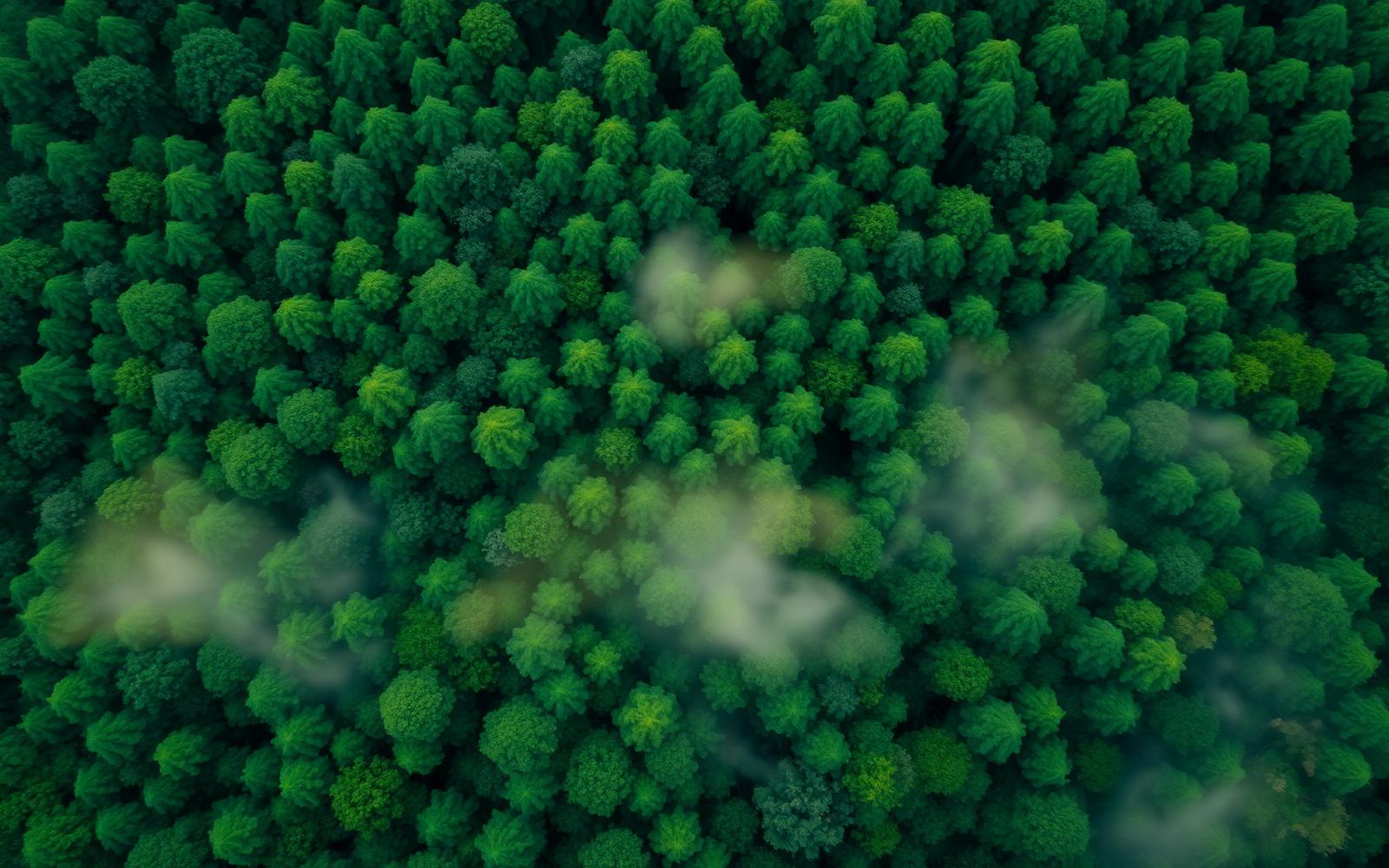 Aerial view of forest canopy